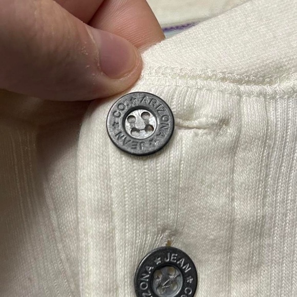 vintage 90s Arizona jean company 4 metal button long sleeve Henley style shirt - Picture 4 of 6